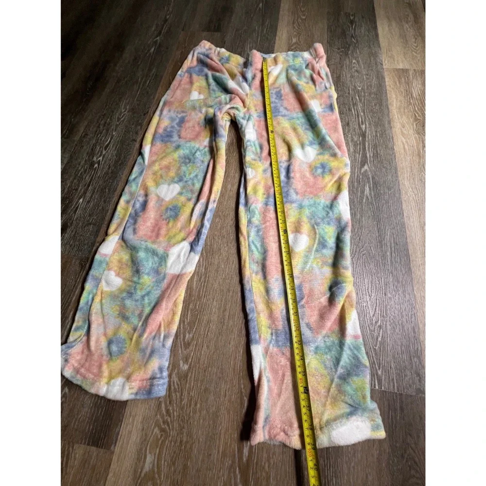 Bobbie Brooks Sleepwear Pajama Pants Womens 2X‎ Multi Color Tie Dye Heart Fleece